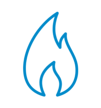 Icon: Blaue Flamme